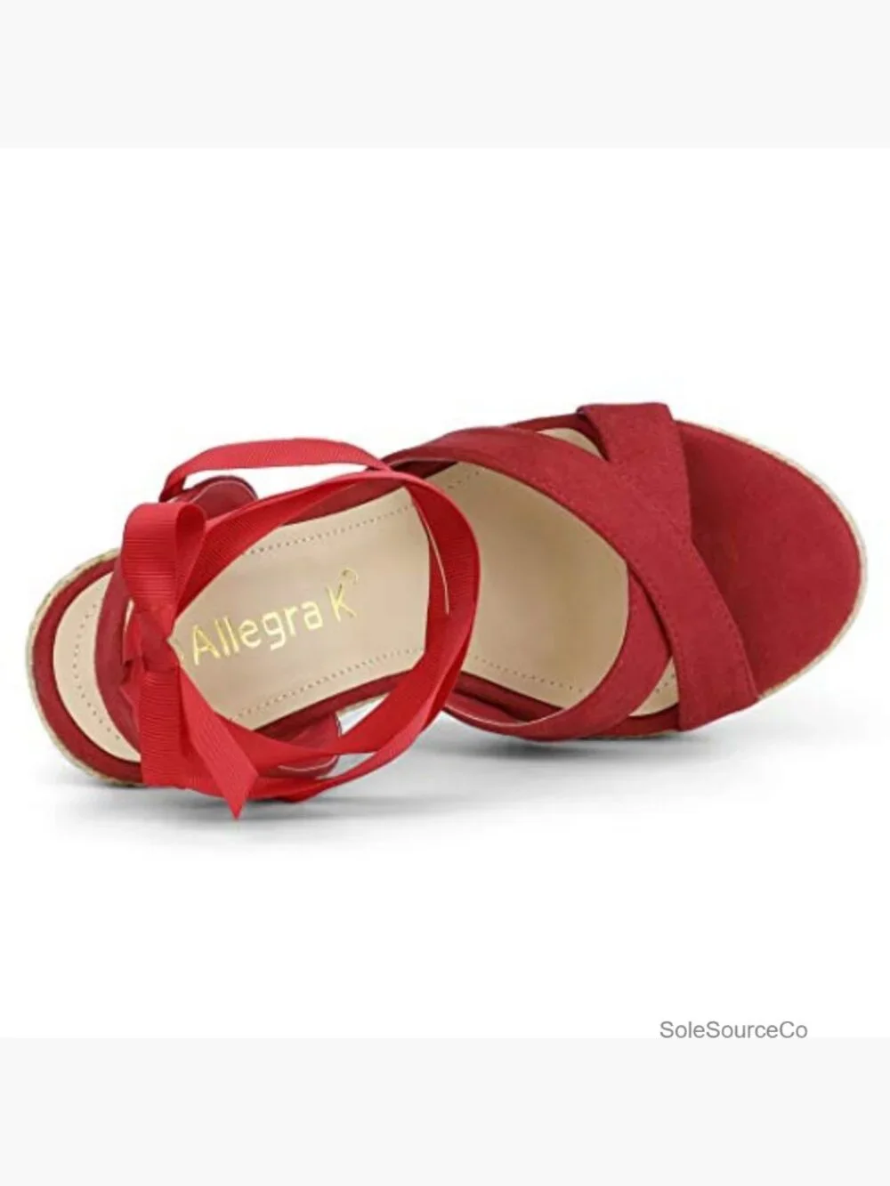 Espadrille Platform Lace Up Wedges Sandals Open Toe Faux Suede